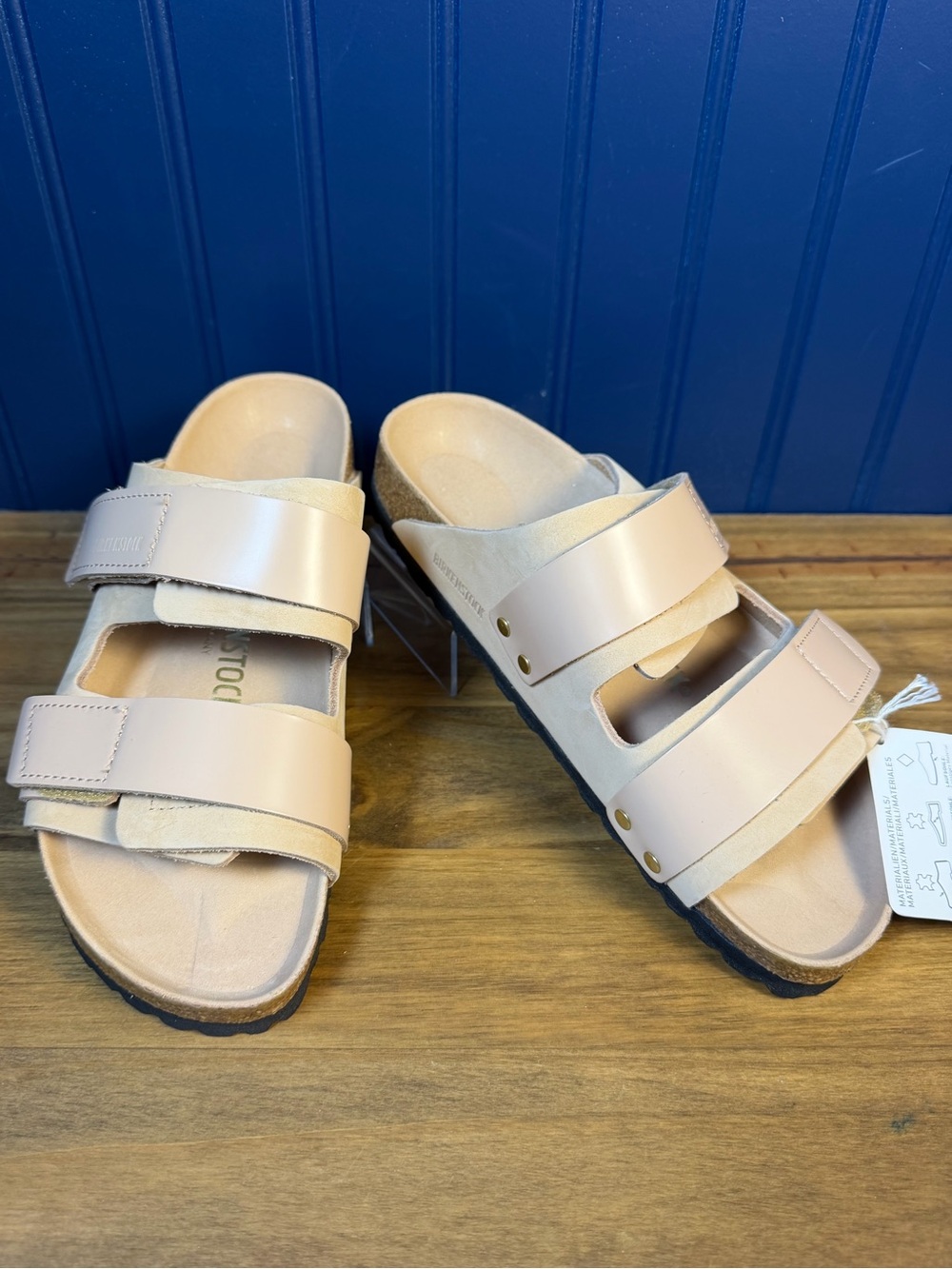 NWT Birkenstock Uji New Beige Leather Sandals EU 37 US 6-6.5 Narrow